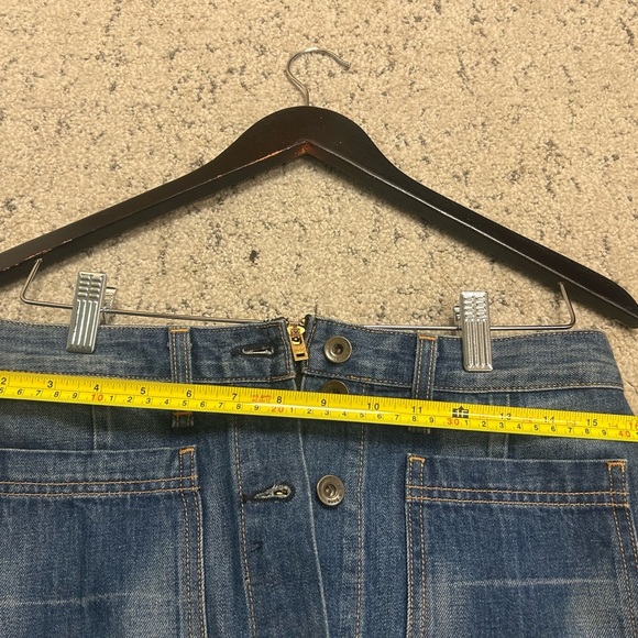 rag & bone size 28 front “open buttons” Blue Denim Skirt EUC - Picture 12 of 14
